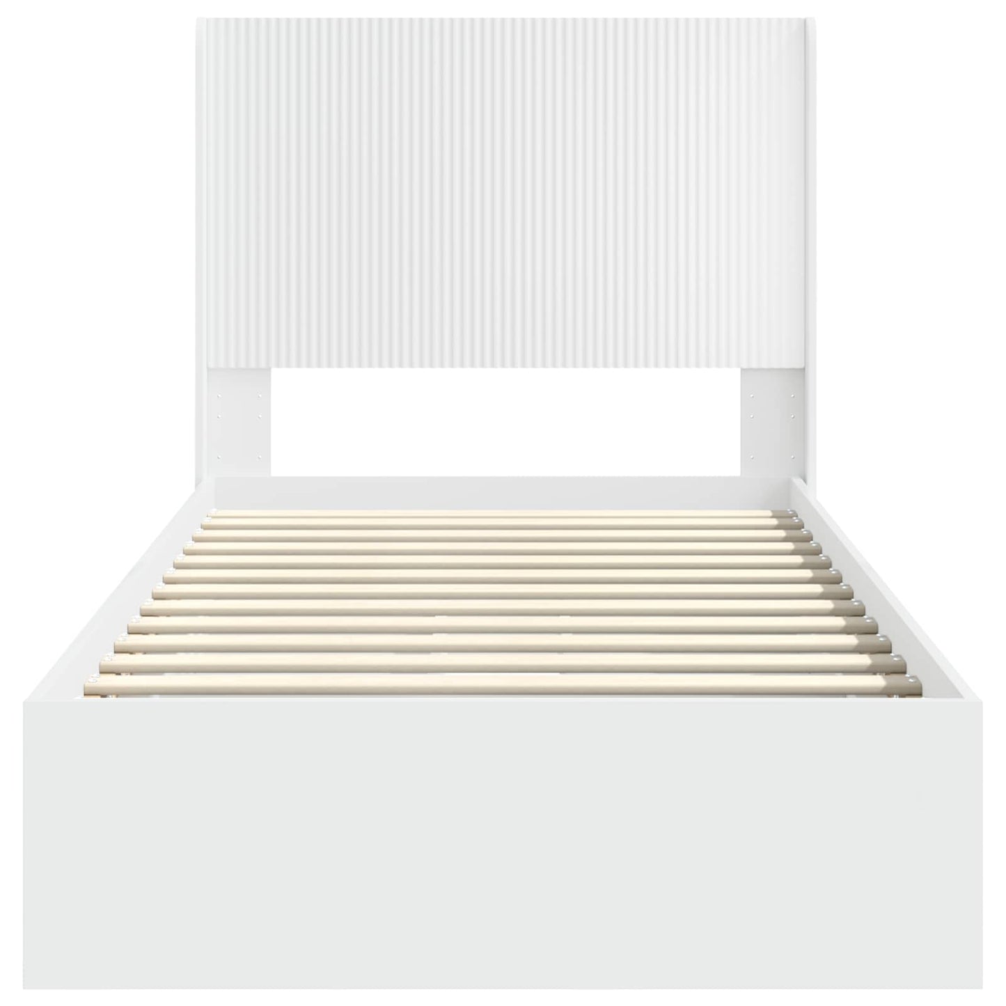 Bed Frame with Storage and Headboard White 90 x 200 cm