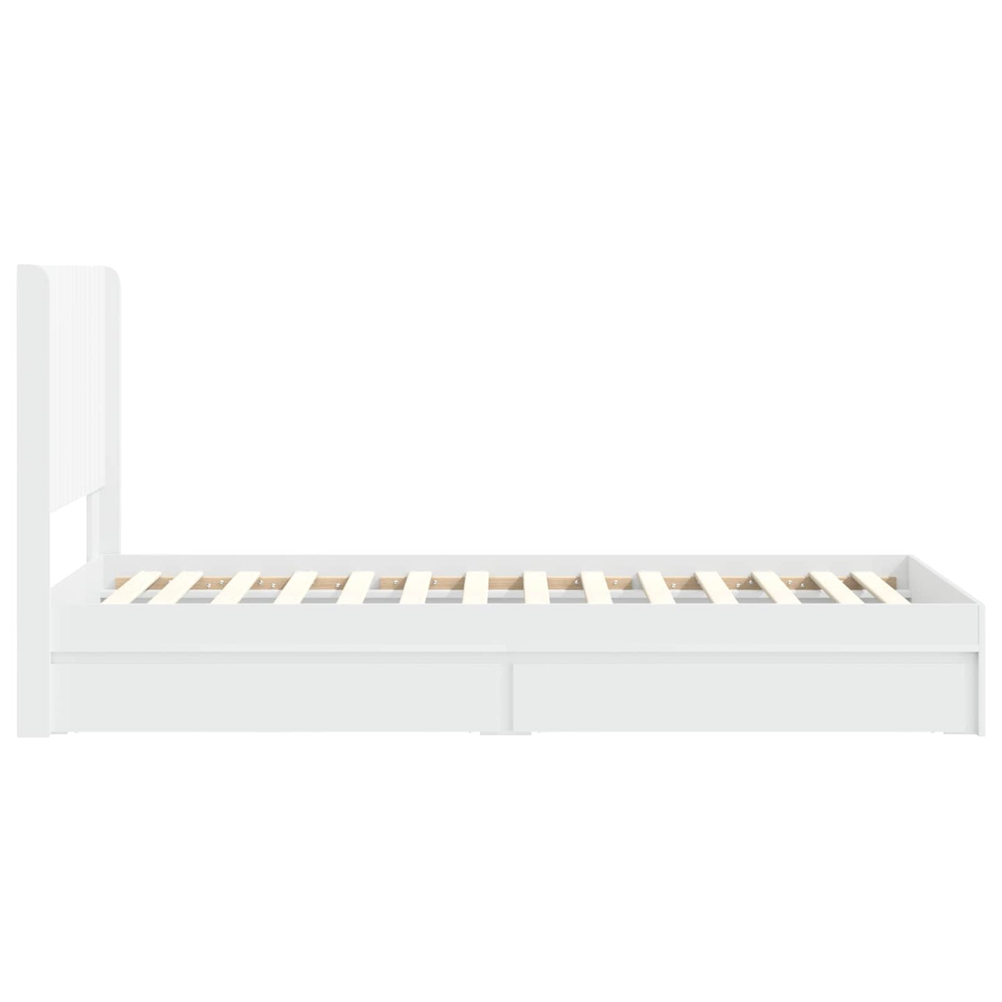 Bed Frame with Storage and Headboard White 90 x 200 cm