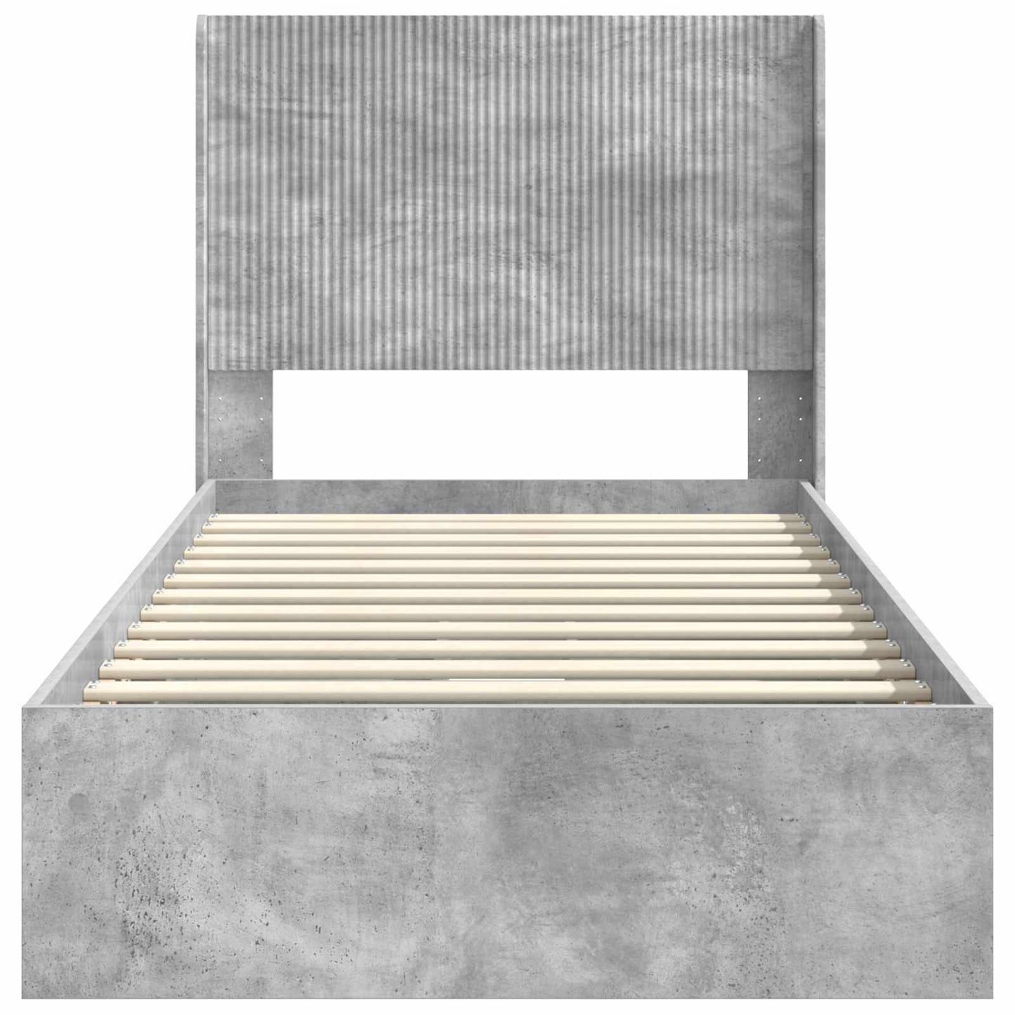 Bed Frame with Storage and Headboard Concrete Grey 90 x 190 cm