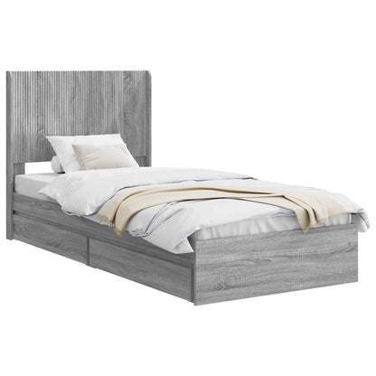 Bed Frame with Storage and Headboard 3 pcs Engineered Wood