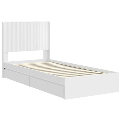 Bed Frame with Storage and Headboard White 75 x 190 cm