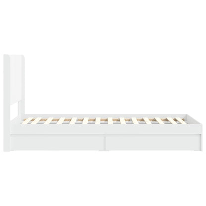 Bed Frame with Storage and Headboard White 75 x 190 cm