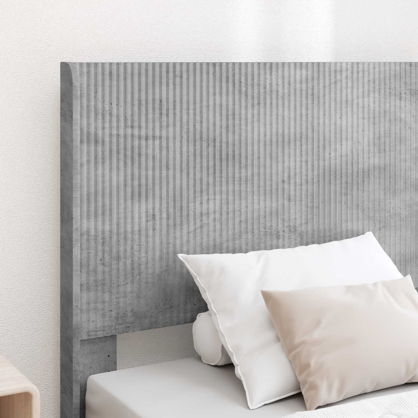 Bed Frame with Storage and Headboard Concrete Grey 75 x 190 cm