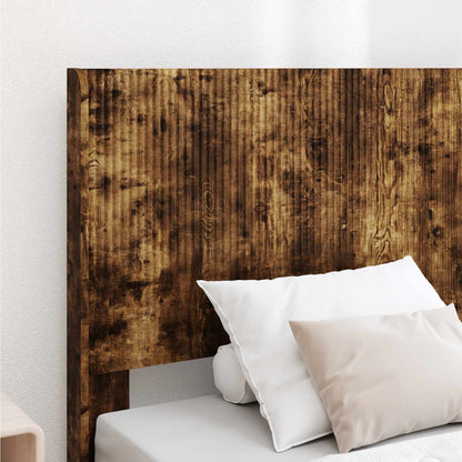 Bed Frame with Storage and Headboard Smoked Oak 75 x 190 cm