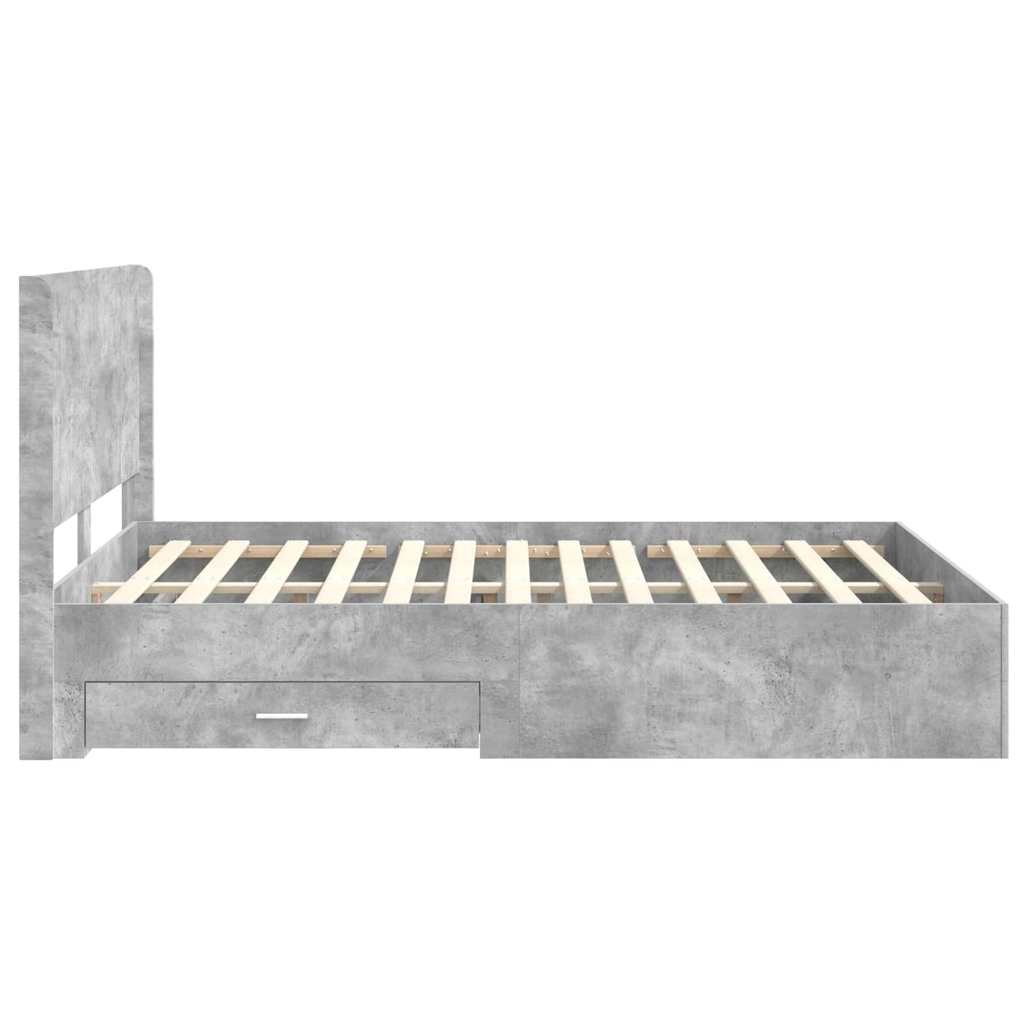 Bed Frame with Storage and Headboard Concrete Grey 140 x 200 cm