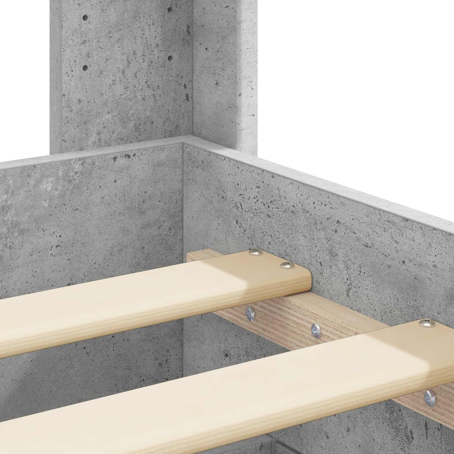 Bed Frame with Storage and Headboard Concrete Grey 140 x 190 cm