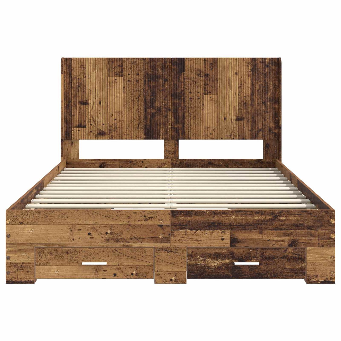 Bed Frame with Storage and Headboard Old wood Engineered Wood