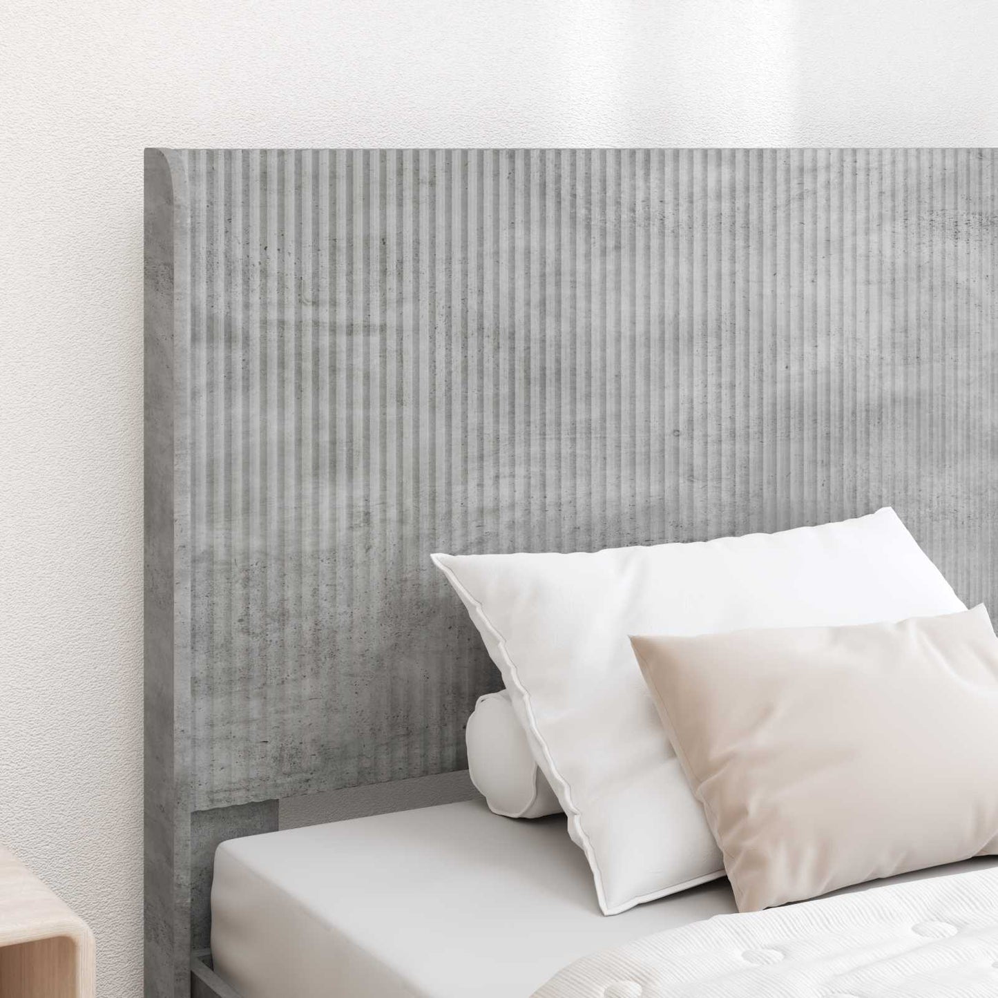 Bed Frame with Storage and Headboard Concrete Grey 100 x 200 cm
