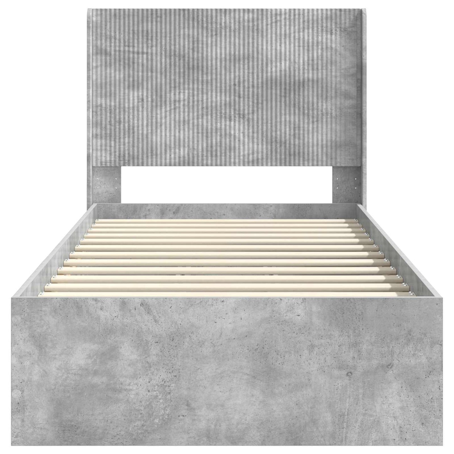 Bed Frame with Storage and Headboard Concrete Grey 100 x 200 cm