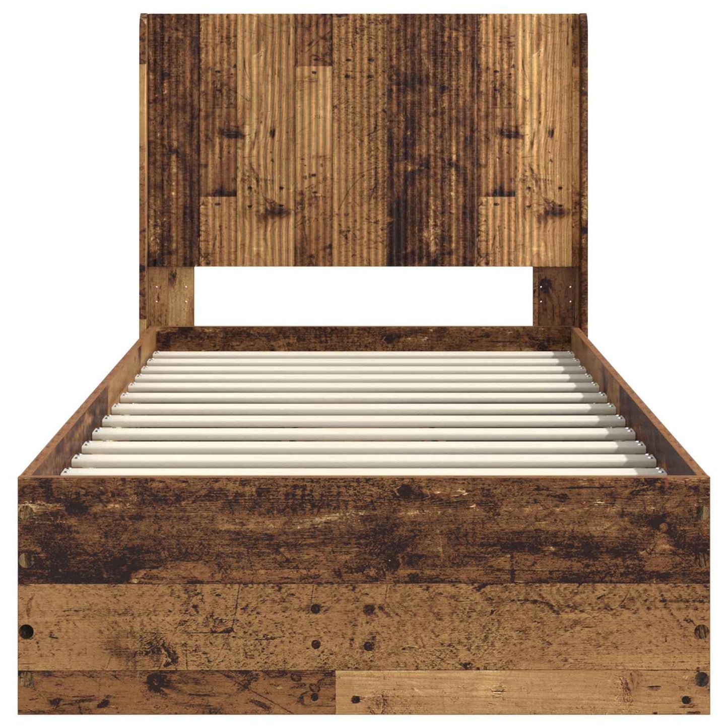 Bed Frame with Storage and Headboard Old Wood 100 x 200 cm