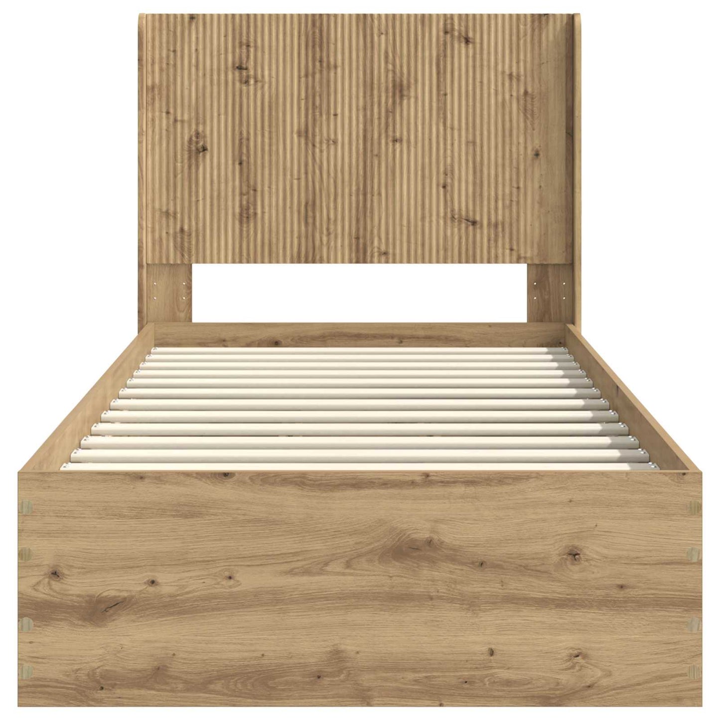 Bed Frame with Storage and Headboard Artisan Oak 100 x 200 cm