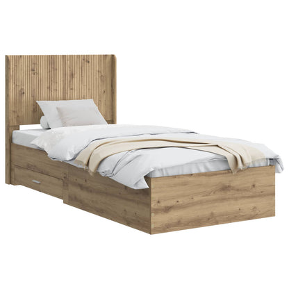 Bed Frame with Storage and Headboard Artisan Oak