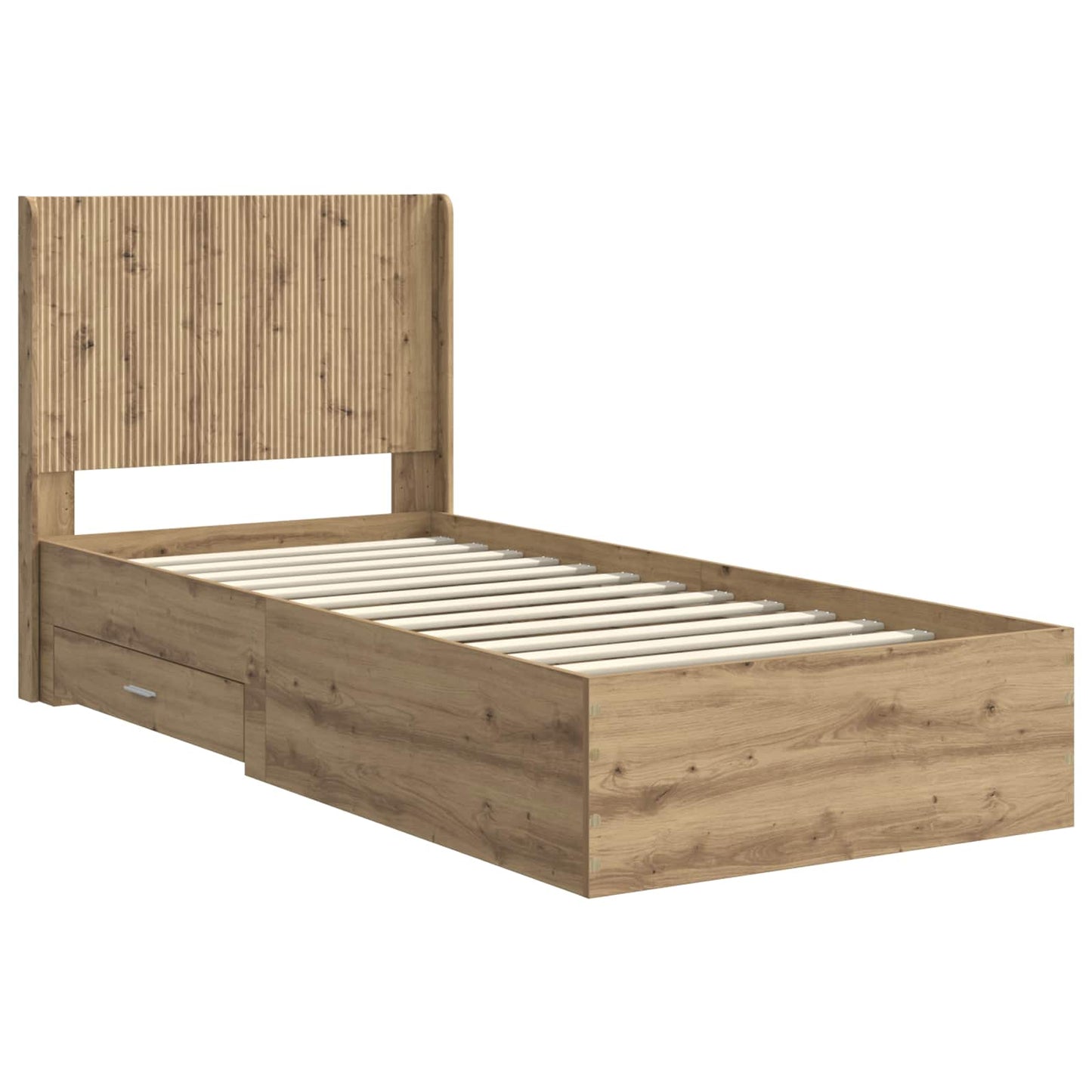 Bed Frame with Storage and Headboard Artisan Oak
