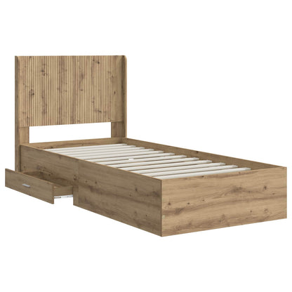 Bed Frame with Storage and Headboard Artisan Oak