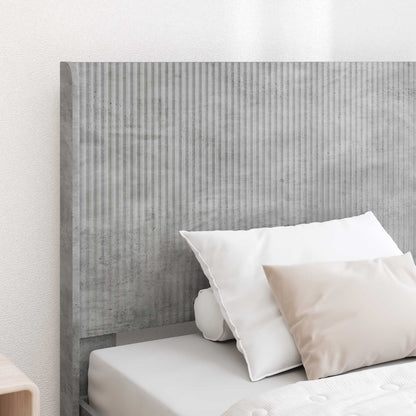 Bed Frame with Storage and Headboard Concrete Grey 90 x 190 cm