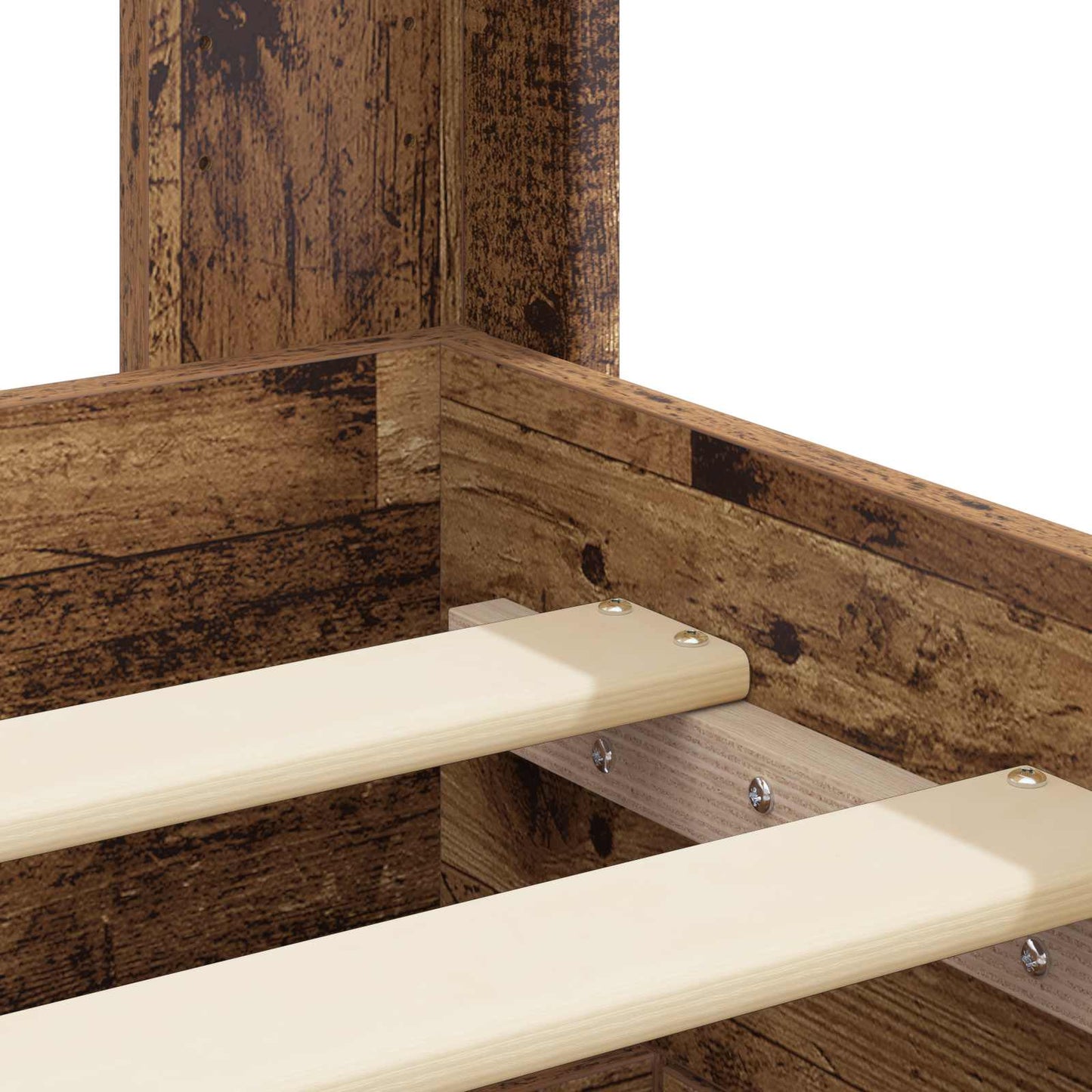 Bed Frame with Storage and Headboard Old Wood 90 x 190 cm