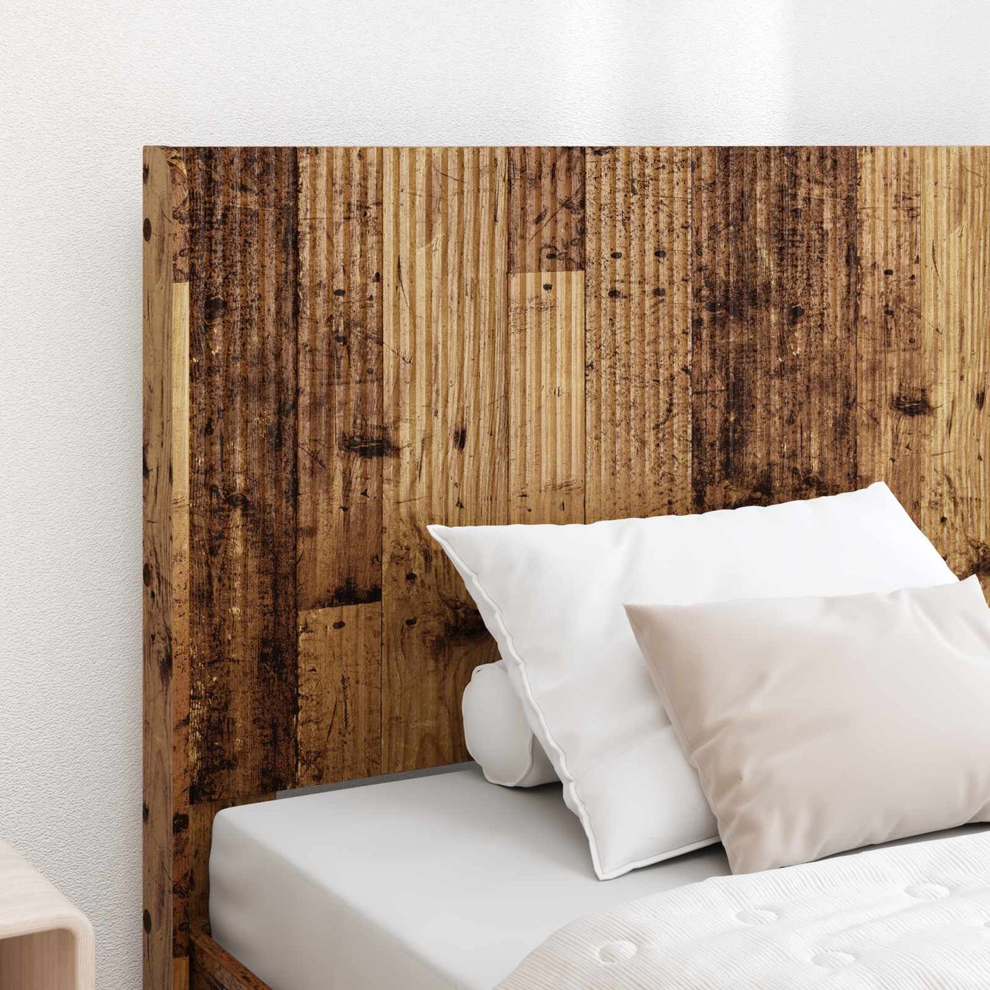 Bed Frame with Storage and Headboard Old Wood 90 x 190 cm