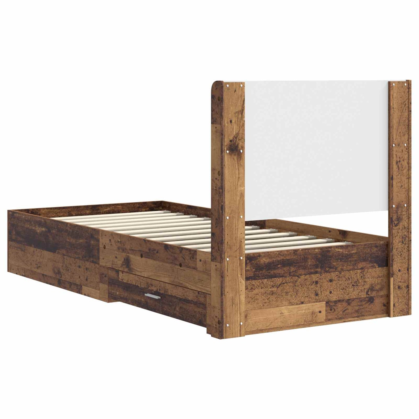 Bed Frame with Storage and Headboard Old Wood 90 x 190 cm