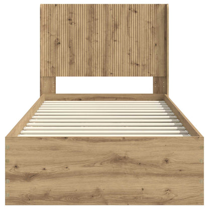 Bed Frame with Storage and Headboard Artisan Oak