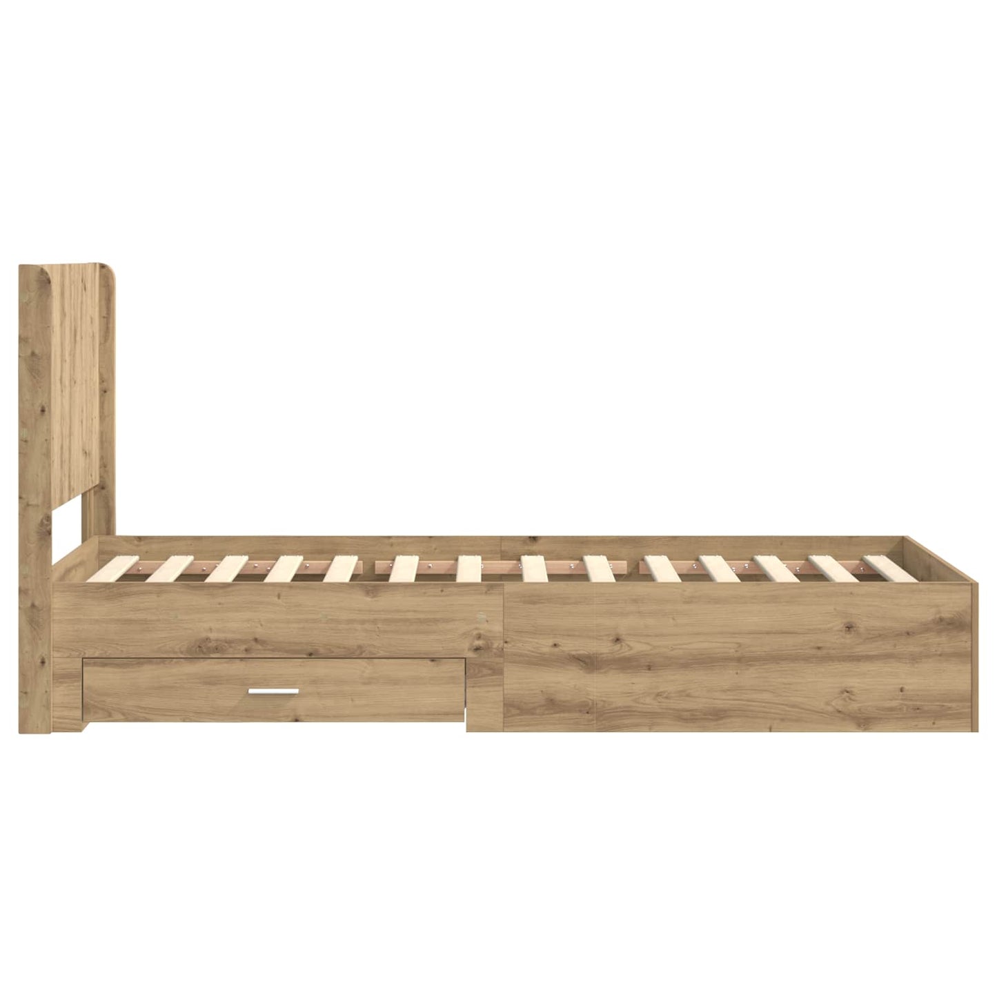 Bed Frame with Storage and Headboard Artisan Oak