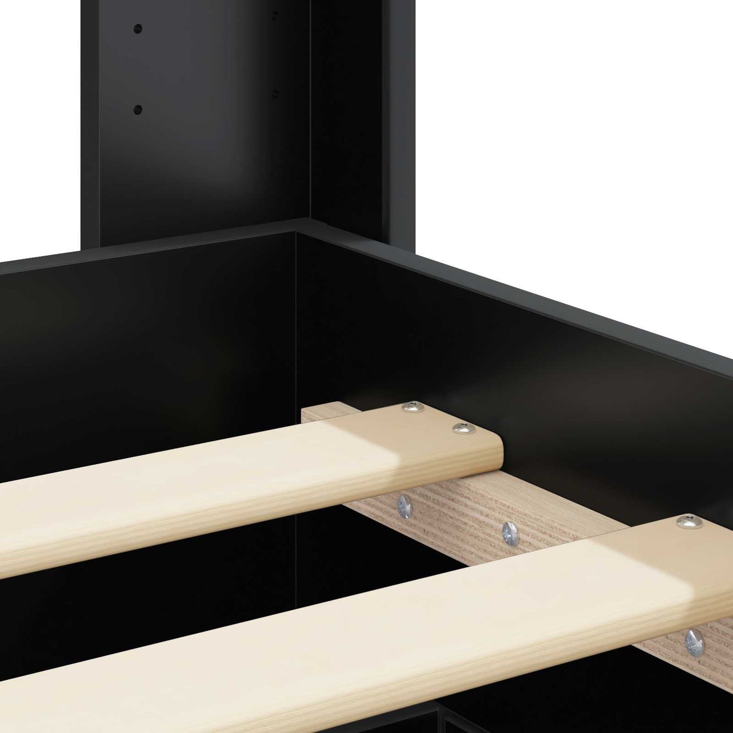 Bed Frame with Storage and Headboard Black 75 x 190 cm