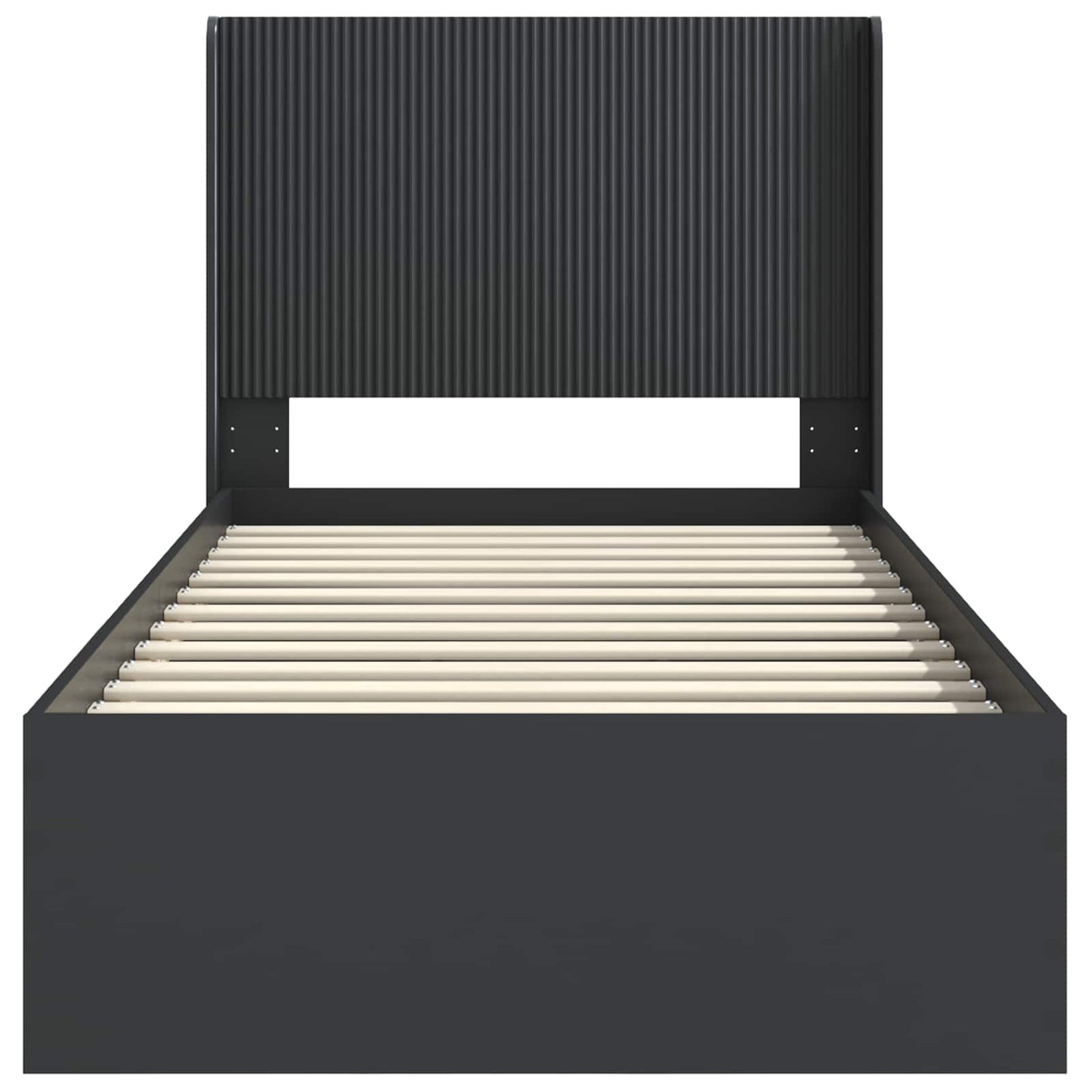 Bed Frame with Storage and Headboard Black 75 x 190 cm