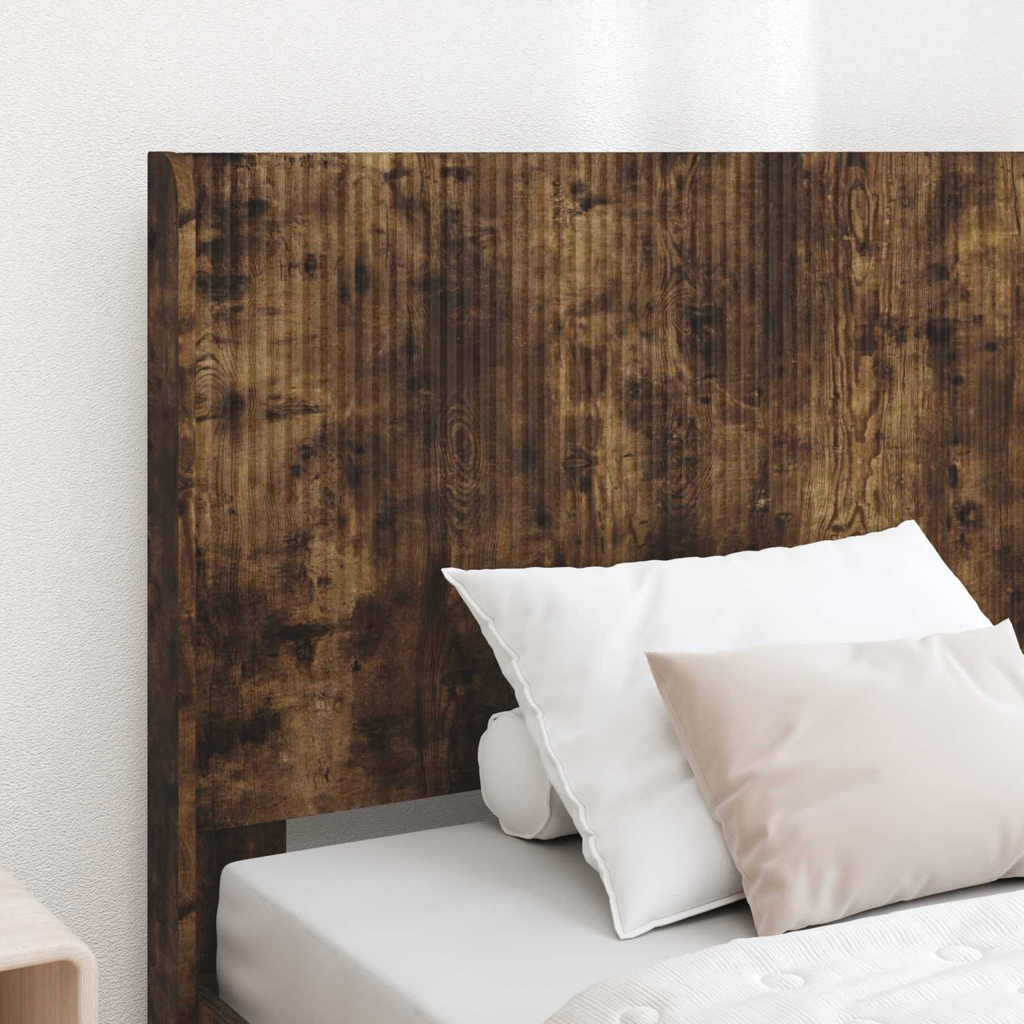 Bed Frame with Storage and Headboard Smoked Oak 75 x 190 cm
