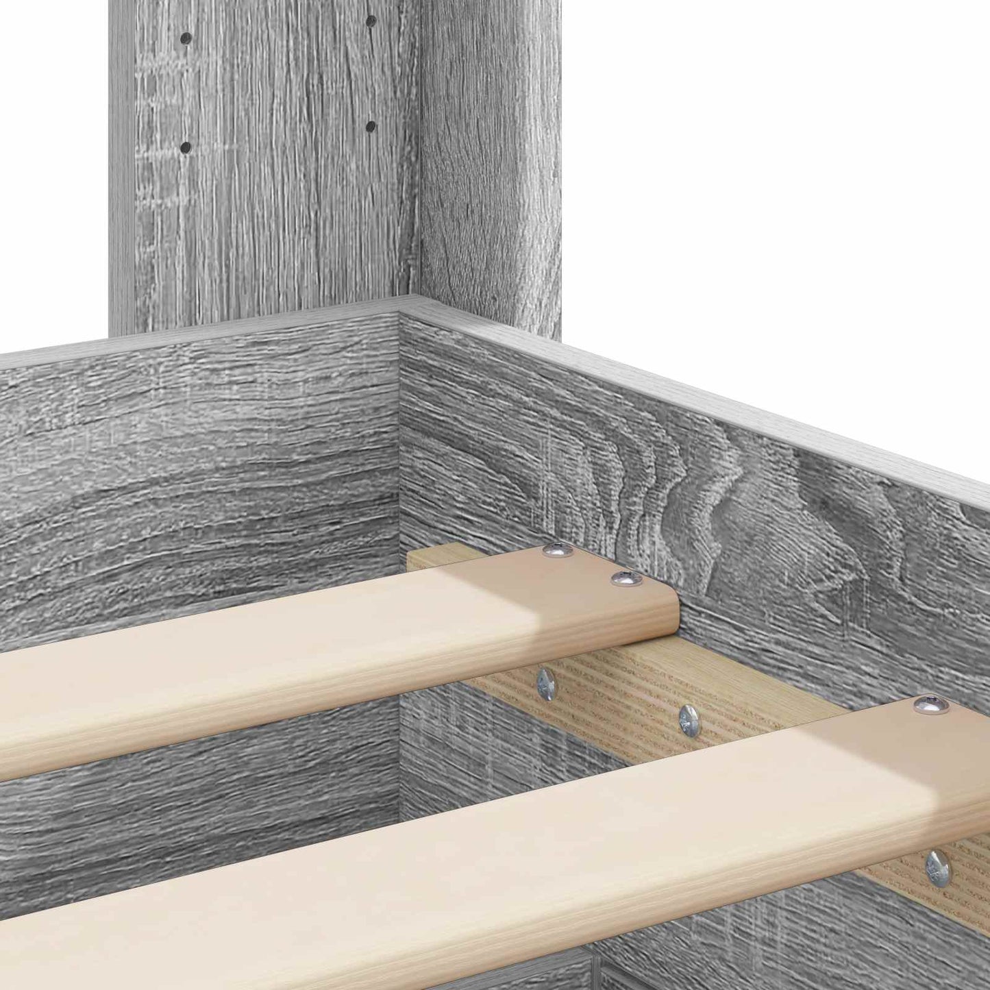 Bed Frame with Storage and Headboard Grey Sonoma 75 x 190 cm