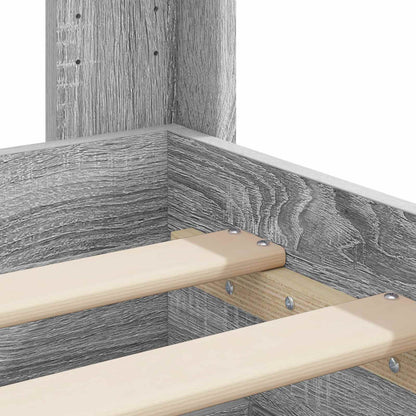 Bed Frame with Storage and Headboard Grey Sonoma 75 x 190 cm