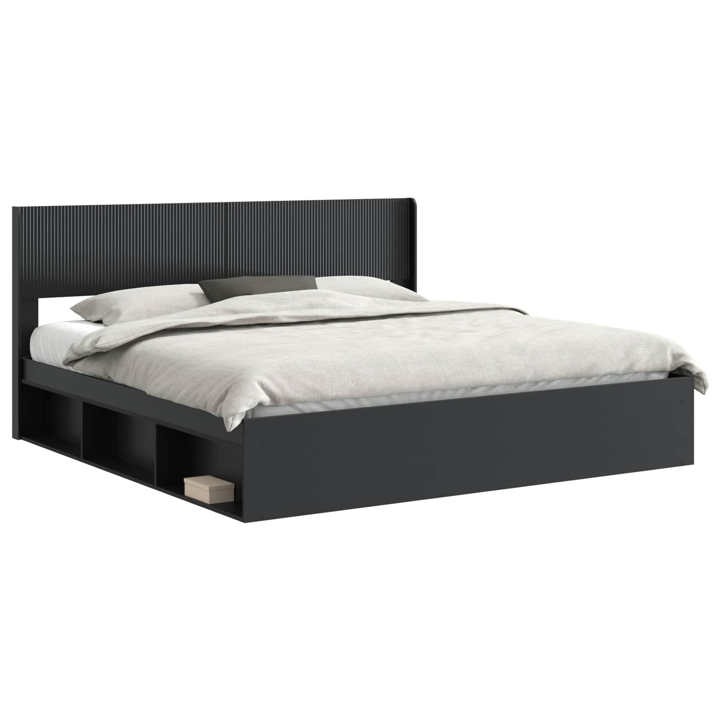 Bed Frame with Storage and Headboard 3 pcs Engineered Wood