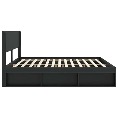 Bed Frame with Storage and Headboard 3 pcs Engineered Wood