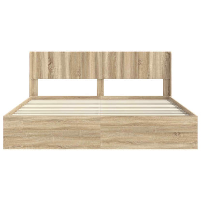 Bed Frame with Storage and Headboard 3 pcs Engineered Wood