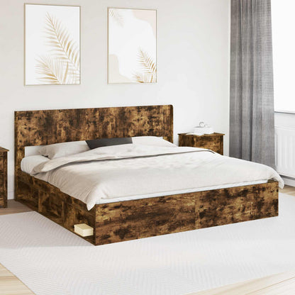 Bed Frame with Storage and Headboard 3 pcs Engineered Wood