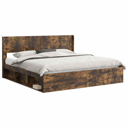 Bed Frame with Storage and Headboard 3 pcs Engineered Wood