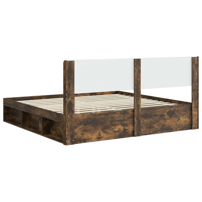 Bed Frame with Storage and Headboard 3 pcs Engineered Wood