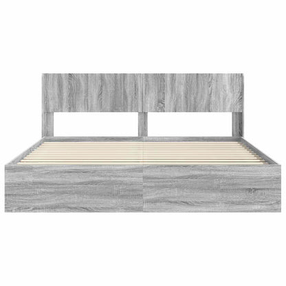 Bed Frame with Storage and Headboard 3 pcs Engineered Wood