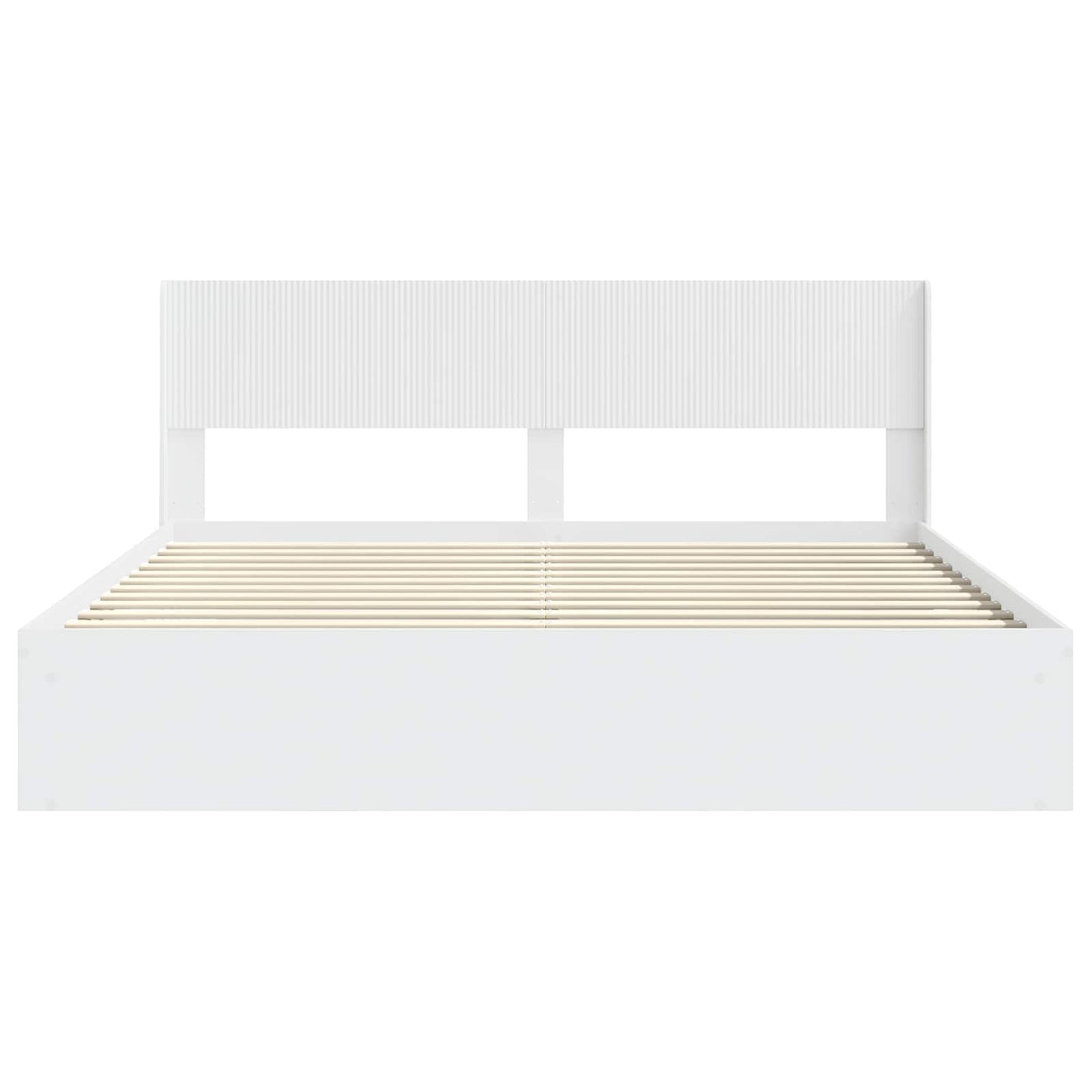 Bed Frame with Storage and Headboard White 180 x 200 cm