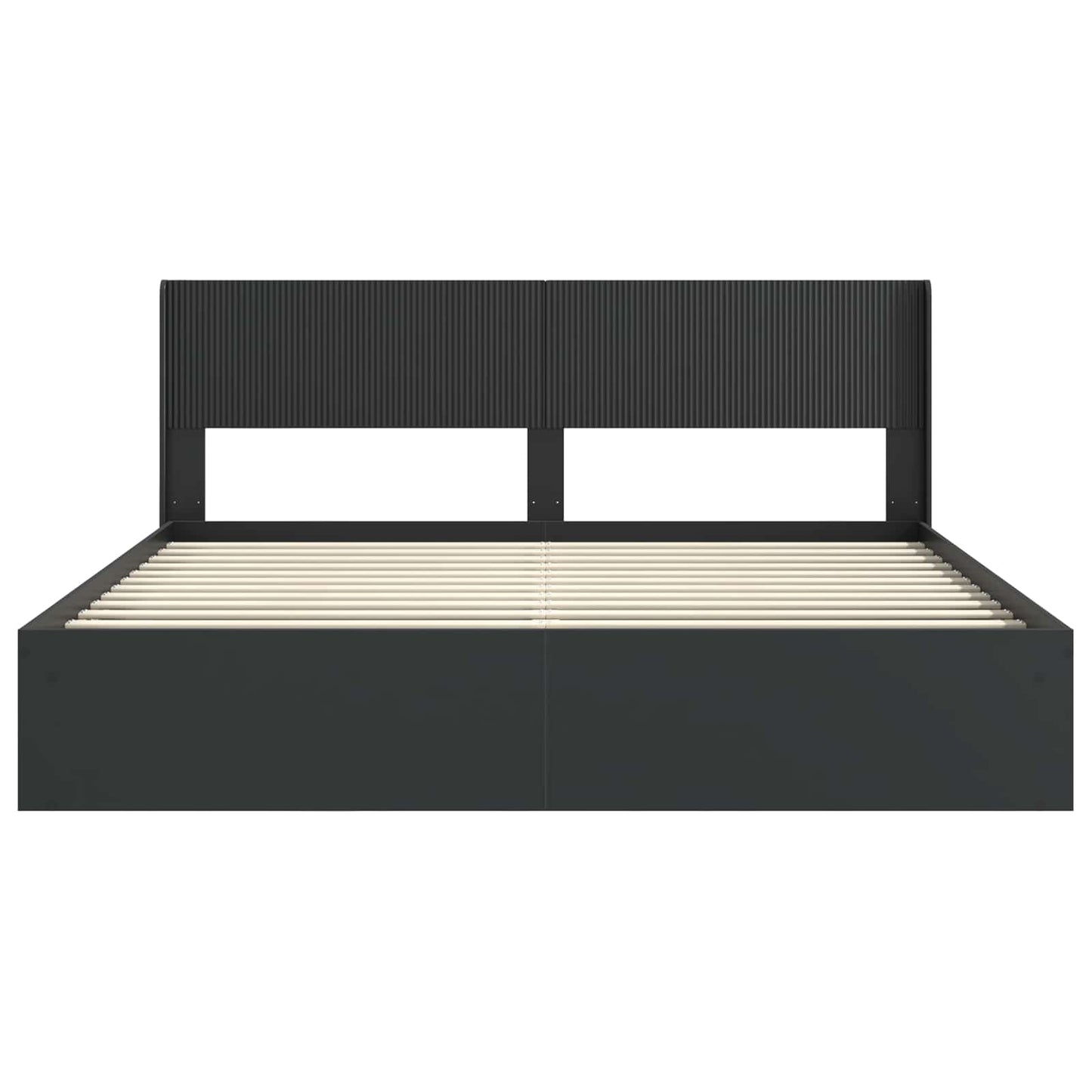Bed Frame with Storage and Headboard Black 180 x 200 cm