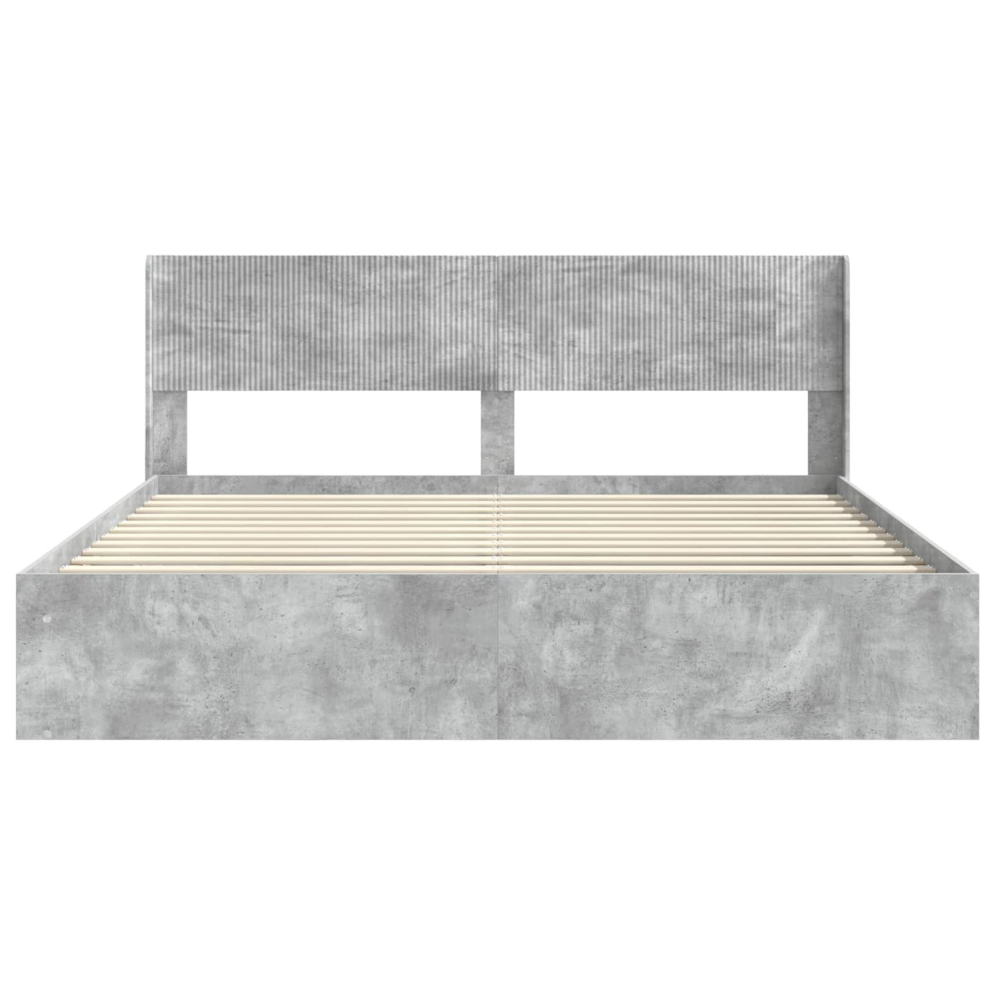 Bed Frame with Storage and Headboard Concrete Grey 180 x 200 cm