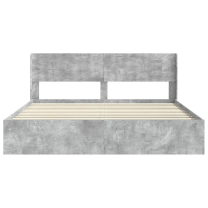 Bed Frame with Storage and Headboard Concrete Grey 180 x 200 cm