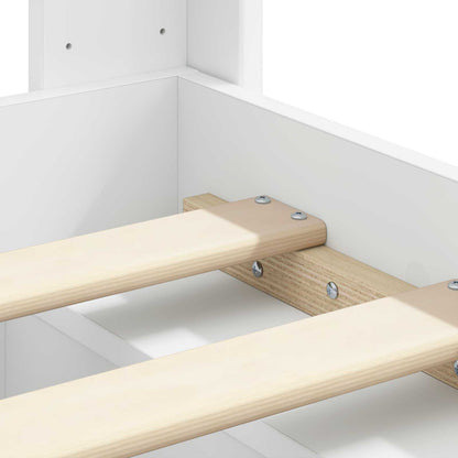 Bed Frame with Storage and Headboard White 160 x 200 cm