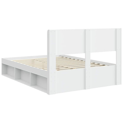 Bed Frame with Storage and Headboard White 160 x 200 cm