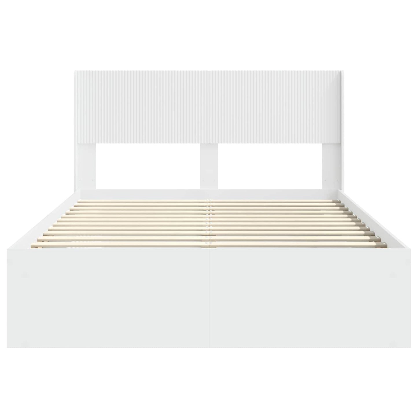 Bed Frame with Storage and Headboard White 160 x 200 cm