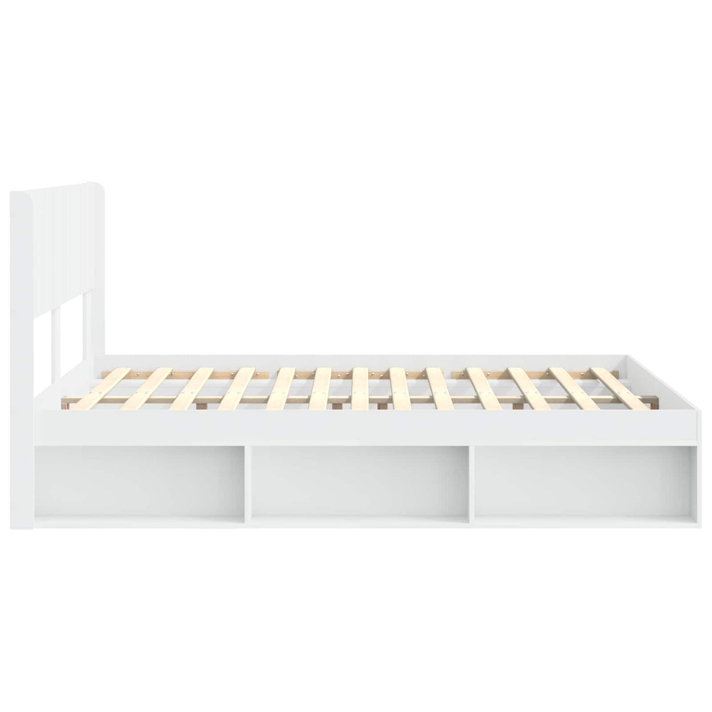 Bed Frame with Storage and Headboard White 160 x 200 cm