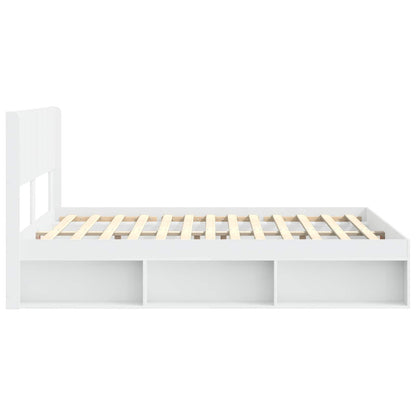 Bed Frame with Storage and Headboard White 160 x 200 cm