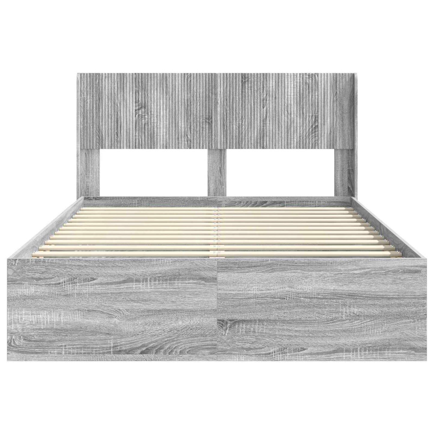 Bed Frame with Storage and Headboard Grey Sonoma 150 x 200 cm