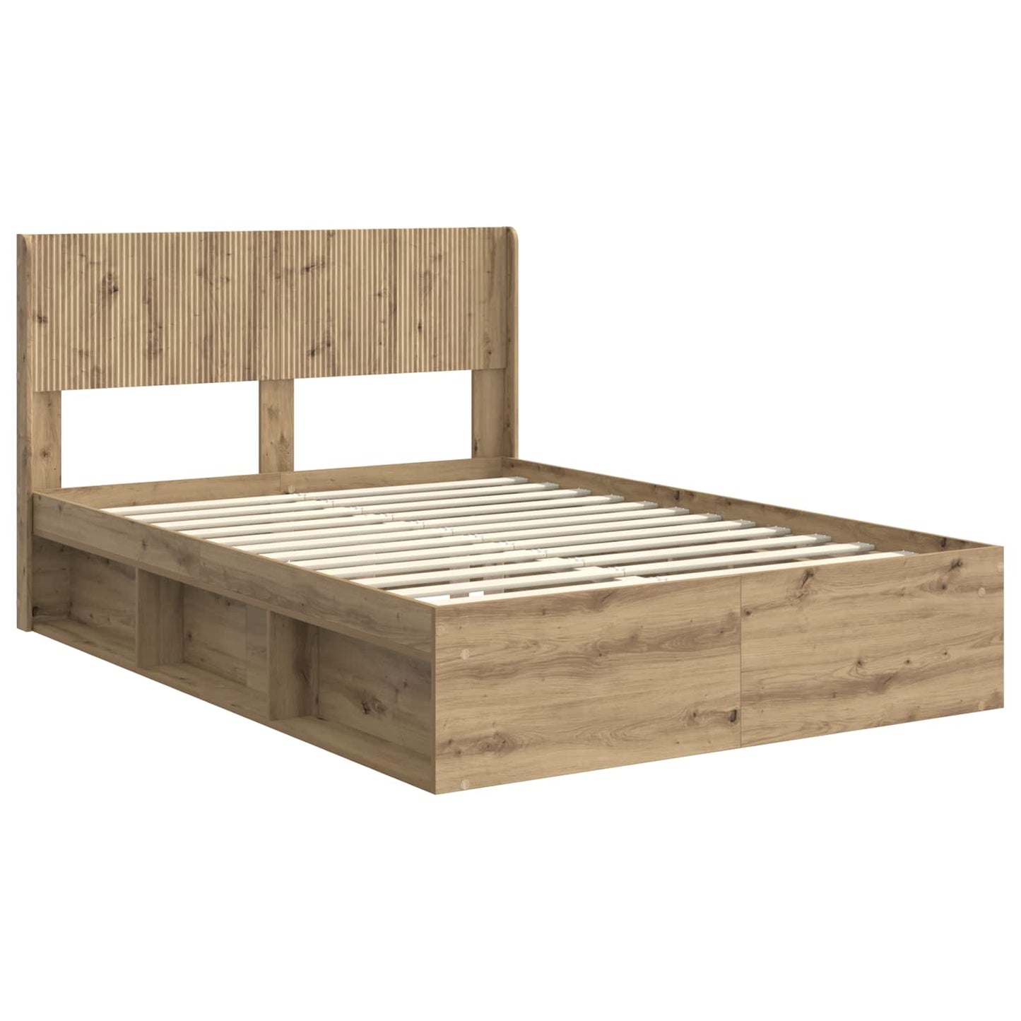 Bed Frame with Storage and Headboard Artisan Oak 150 x 200 cm