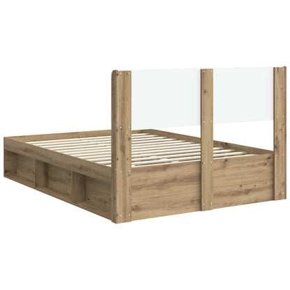 Bed Frame with Storage and Headboard Artisan Oak 150 x 200 cm