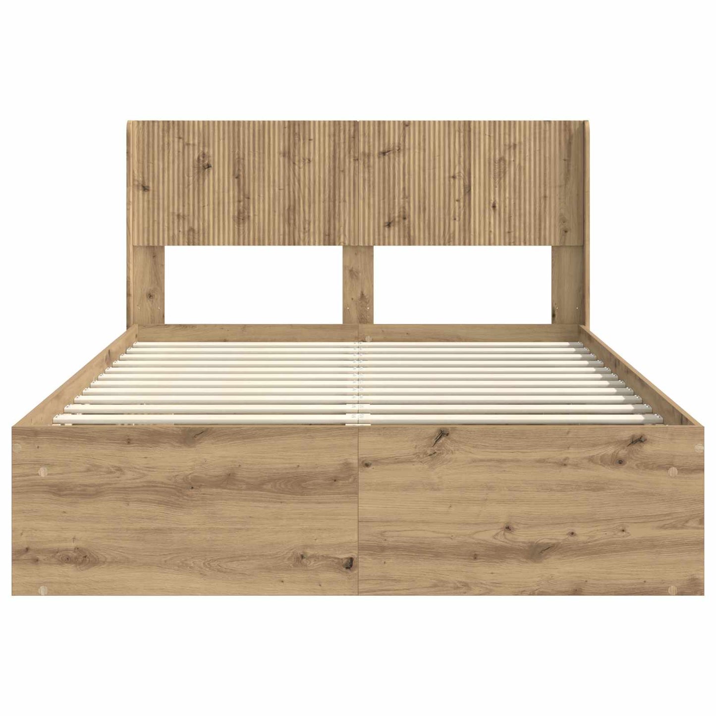 Bed Frame with Storage and Headboard Artisan Oak 150 x 200 cm