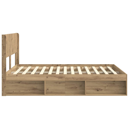 Bed Frame with Storage and Headboard Artisan Oak 150 x 200 cm